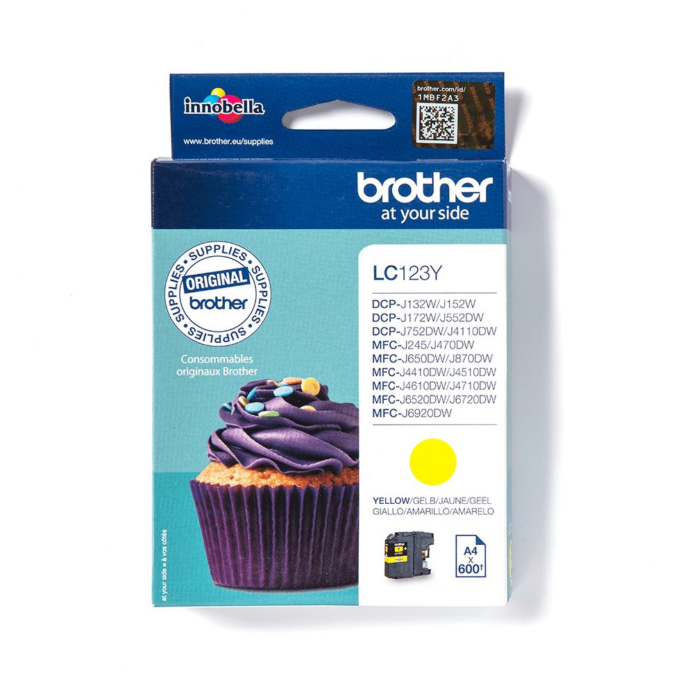 Brother LC123Y cartuccia d'inchiostro 1 pz Originale Giallo
