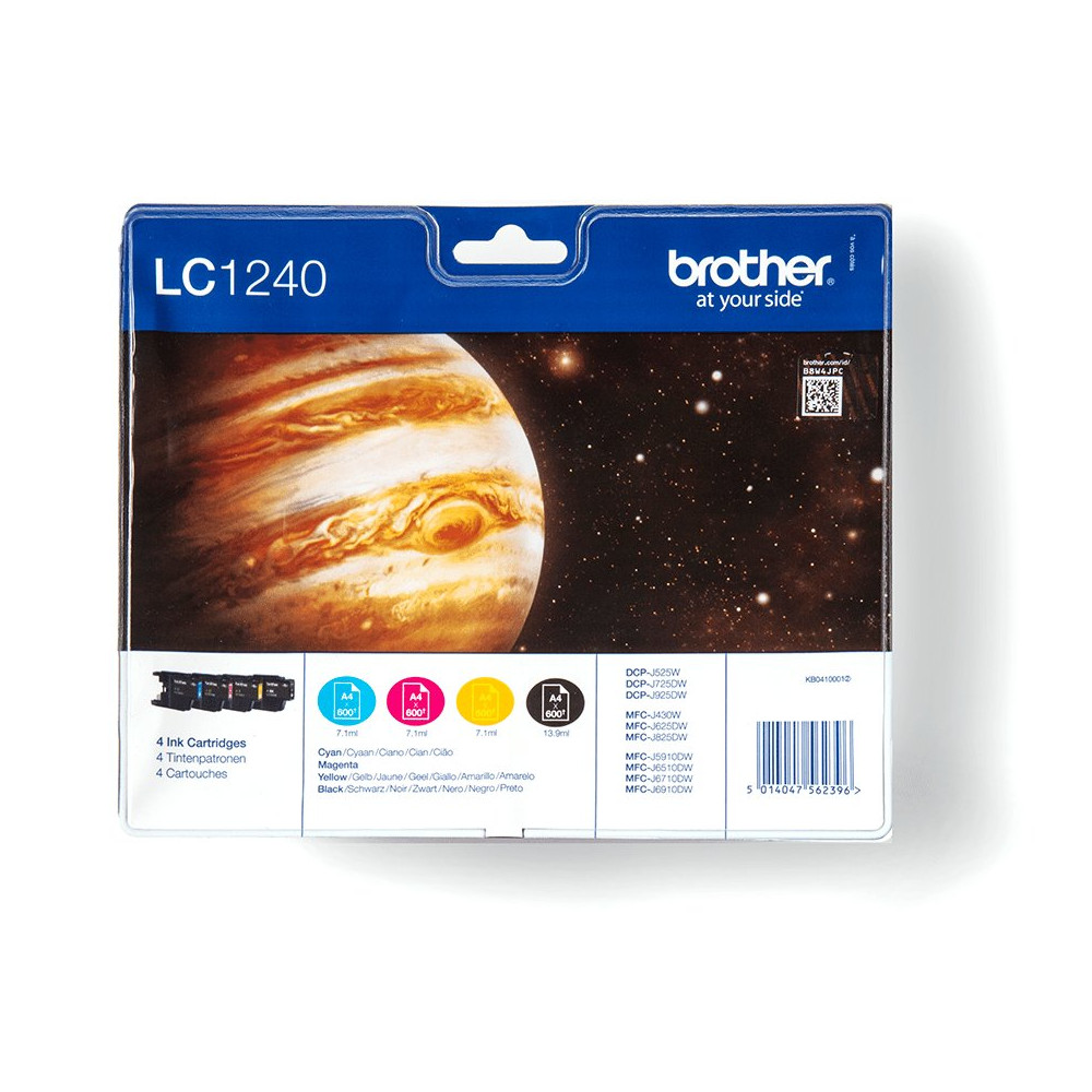 Brother LC1240VALBP cartuccia d'inchiostro 4 pz Originale Nero, Ciano, Magenta, Giallo