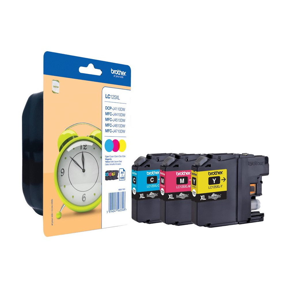 Brother LC125XLRBWBPDR cartuccia d'inchiostro 1 pz Originale Nero, Ciano, Magenta, Giallo