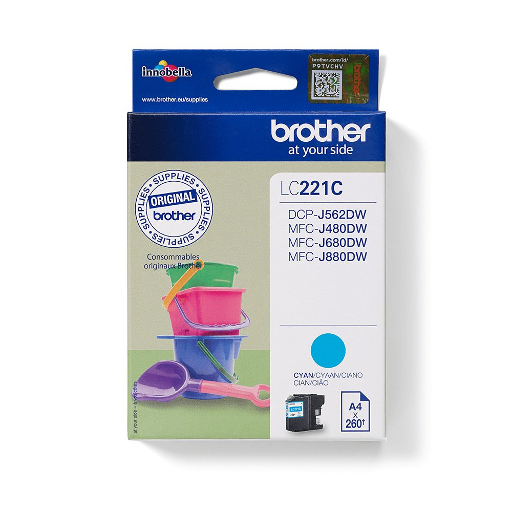 Brother LC221C cartuccia d'inchiostro 1 pz Originale Ciano