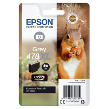 Epson Squirrel Singlepack Grey 478XL Claria Photo HD Ink