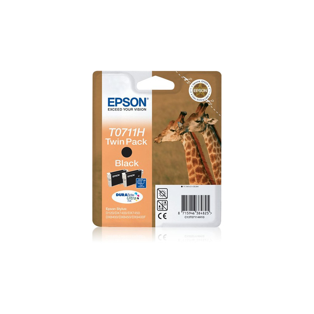 Epson Giraffe Confezione doppia Nero T0711H Inchiostri DURABrite Ultra
