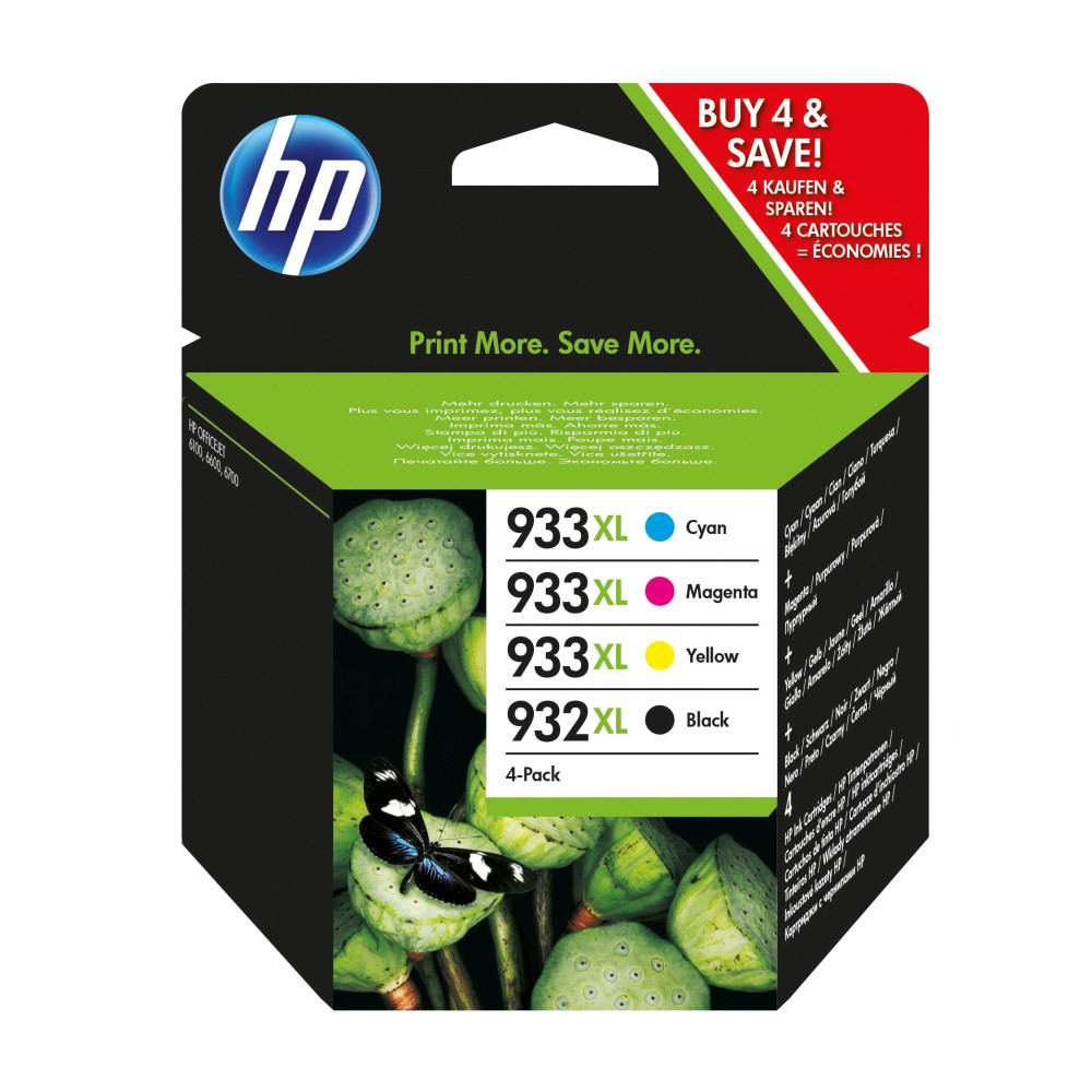 HP 932XL Black/933XL Cyan/Magenta/Yellow 4-pack Original Ink Cartridges cartuccia d'inchiostro 4 pz Originale Resa elevata (XL) 