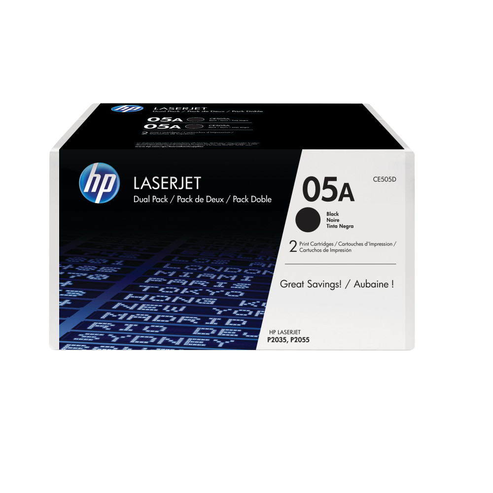 HP Confezione doppia di cartucce toner originali nero 05A LaserJet