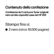 HP Confezione da 2 cartucce Toner originali nero ad alta capacità LaserJet 26X