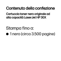 HP Cartuccia toner nero originale ad alta capacità LaserJet 30X