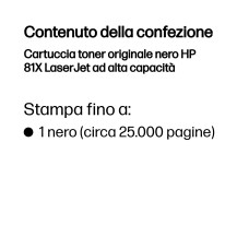 HP Cartuccia toner originale nero 81X LaserJet ad alta capacità