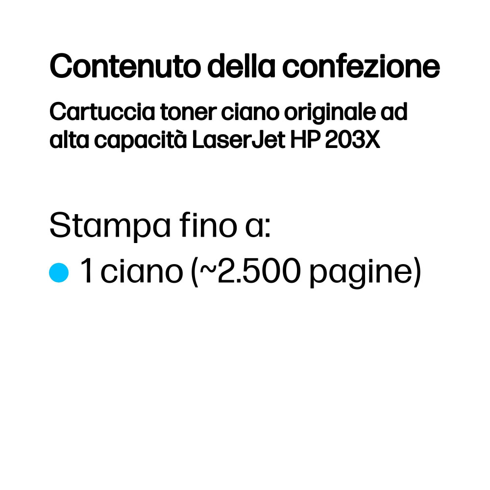 HP Cartuccia toner ciano originale ad alta capacità LaserJet 203X