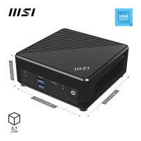 MSI Cubi N ADL-007DE Intel® N N100 4 GB DDR4-SDRAM 128 GB SSD Windows 11 Pro Mini PC Nero