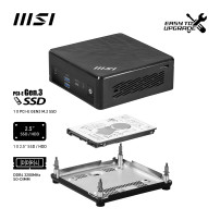 MSI Cubi N ADL-007DE Intel® N N100 4 GB DDR4-SDRAM 128 GB SSD Windows 11 Pro Mini PC Nero
