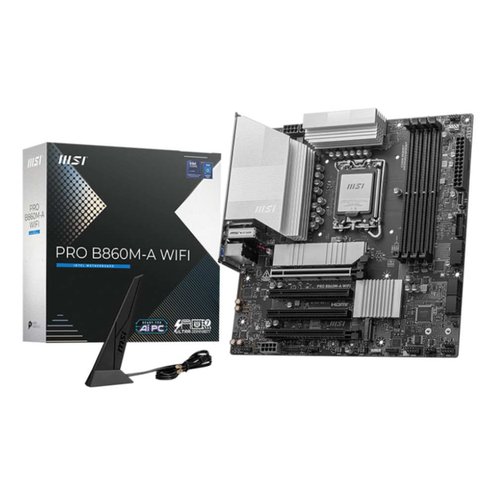 MSI PRO B860M-A WIFI scheda madre Intel B860 LGA 1851 (Socket V1) micro ATX MSI PRO B860M-A WIFI scheda madre Intel B860 LGA 1851 (Socket V1) micro ATX