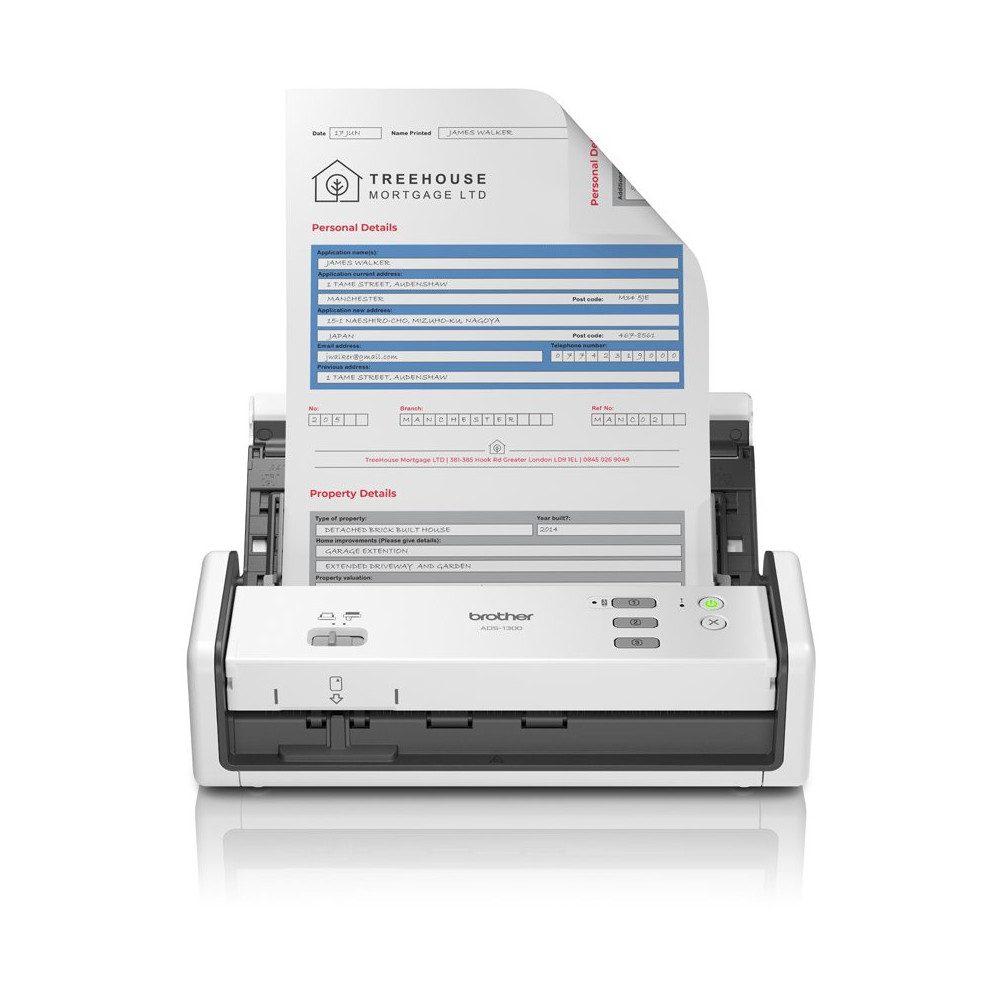 Brother ADS-1300 Scanner ADF 1200 x 1200 DPI A4 Bianco Brother ADS-1300 Scanner ADF 1200 x 1200 DPI A4 Bianco