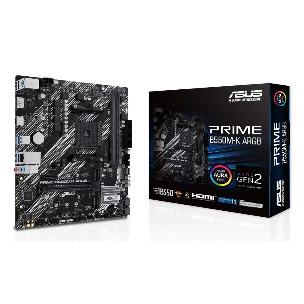 ASUS PRIME B550M-K ARGB AMD B550 Socket AM4 micro ATX ASUS PRIME B550M-K ARGB AMD B550 Socket AM4 micro ATX