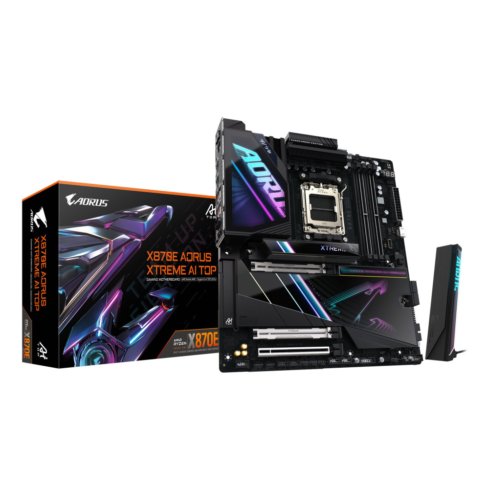 GIGABYTE X870E AORUS XTREME AI TOP Scheda madre - Supporta CPU AMD Ryzen serie 9000, VRM a 18+2+2 fasi, fino a 8800 MHz DDR5 (OC GIGABYTE X870E AORUS XTREME AI TOP Scheda madre - Supporta CPU AMD Ryzen serie 9000, VRM a 18+2+2 fasi, fino a 8800 MHz DDR5 (OC