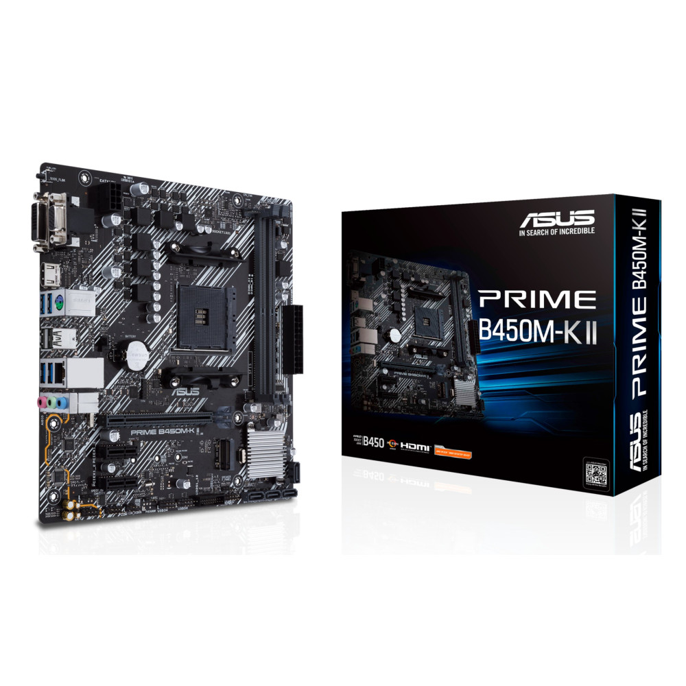ASUS Prime B450M-K II AMD B450 Socket AM4 micro ATX ASUS Prime B450M-K II AMD B450 Socket AM4 micro ATX