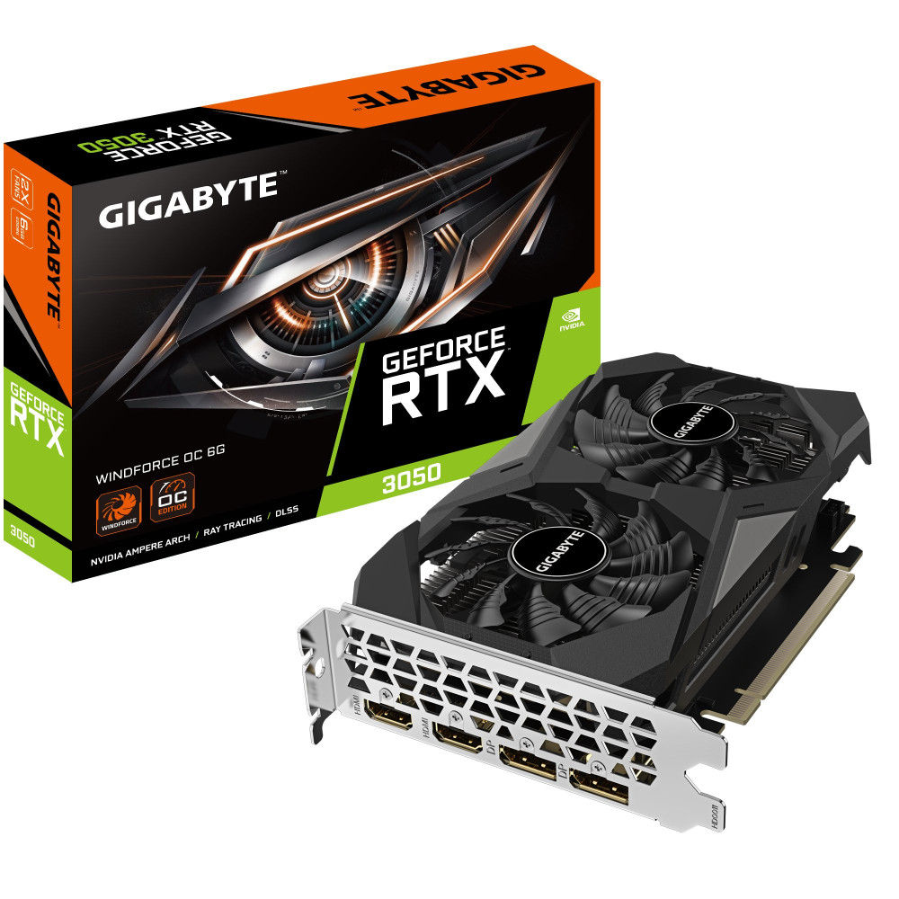 GIGABYTE GeForce RTX 3050 WINDFORCE OC 6G NVIDIA 6 GB GDDR6 GIGABYTE GeForce RTX 3050 WINDFORCE OC 6G NVIDIA 6 GB GDDR6