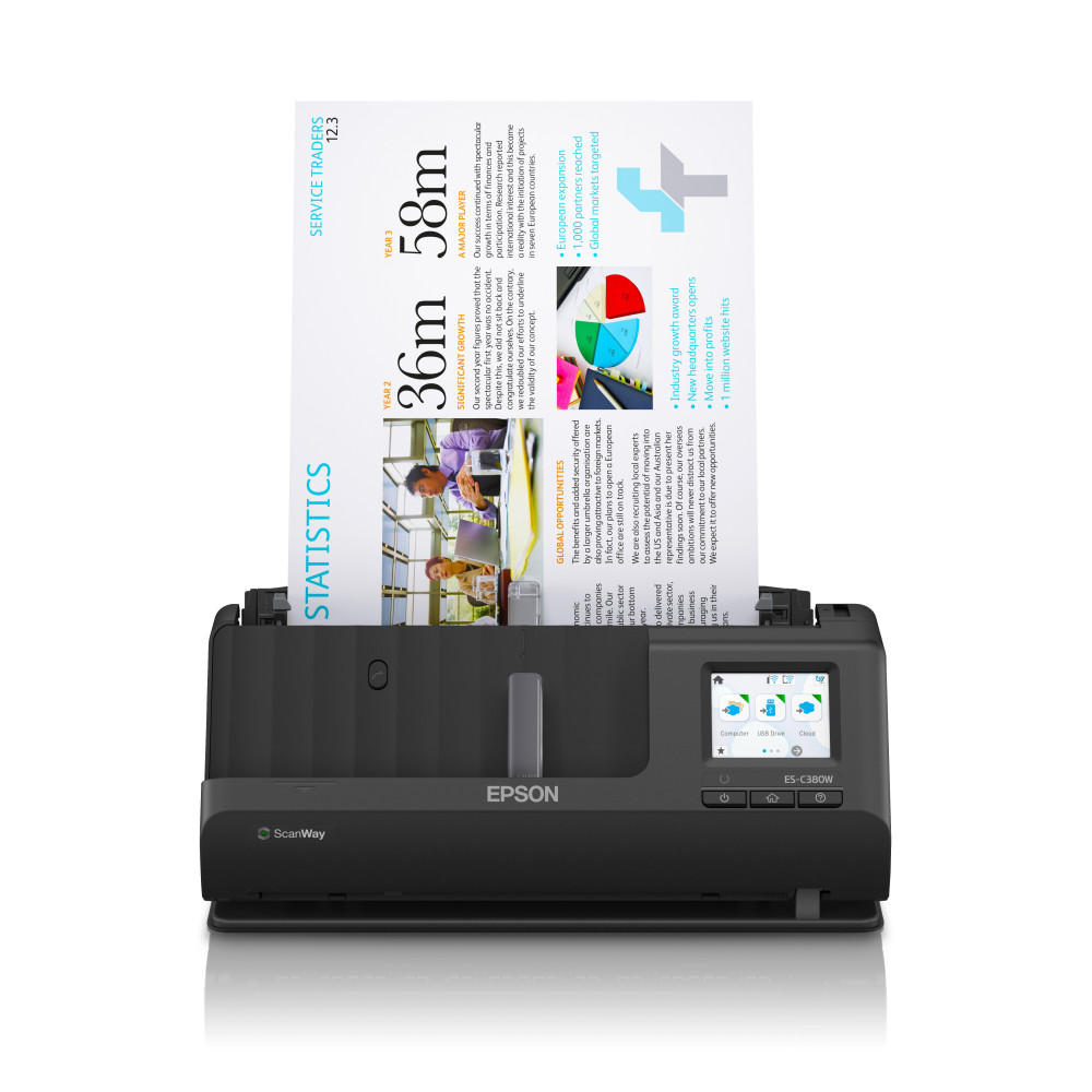 Epson ES-C380W Scanner con ADF + alimentatore di fogli 600 x 600 DPI A4 Nero Epson ES-C380W Scanner con ADF + alimentatore di fogli 600 x 600 DPI A4 Nero