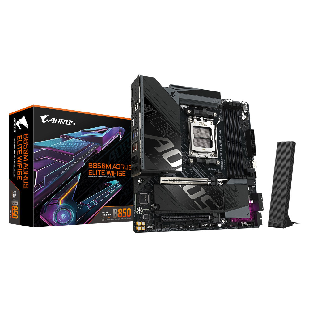 GIGABYTE B850M AORUS ELITE WIFI6E Scheda madre - CPU AMD Ryzen serie 9000, VRM digitale a 12+2+2 fasi, fino a 8200 MHz DDR5 (O.C