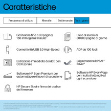 HP ScanJet Enterprise Flow 9000 s1 Scanner con ADF + alimentatore di fogli 600 x 600 DPI A3 Blu, Bianco