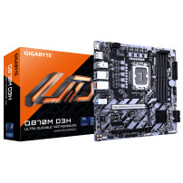 GIGABYTE Q870M D3H Scheda Madre - CPU Intel Core Ultra (Serie 2), VRM a 4+1+2 fasi, fino a 9066MHz DDR5 (O.C), 2xPCIe 4.0 M.2, L