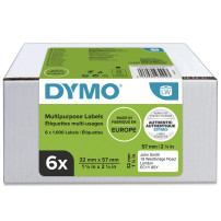 Dymo® Etichetta originale per etichetta ™, vantaggio di vantaggio, multiuso - bianco - rilasciato, 6 x 1.000 etichette