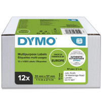 Dymo® Etichetta originale per etichetta ™, pacchetto Advantage, multiuso, bianco, rilasciato, 12 x 1.000 etichette