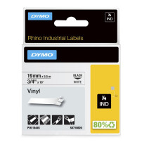 Dymo® Banda ind -letter indica per rinoceronte, vinile colorato - nero su bianco