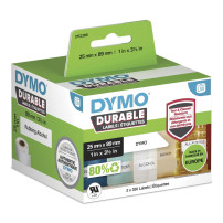 Dymo® Etichetta ad alta uscita originale per etichetta ™, plastica - bianco - etichette permanentemente adesivo, resistente, 2 x