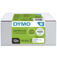 Dymo® Etichetta originale per etichetta ™, pacchetto di vantaggio, indirizzi - bianco - adesivo permanentemente, 12 x 260 etiche