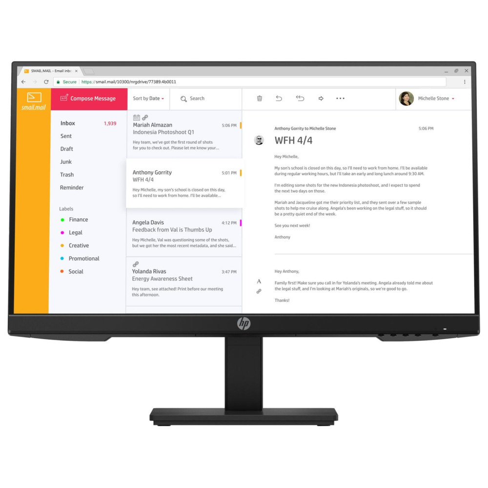 HP P24 G4 Monitor 60,45 cm (23,8 pollici)