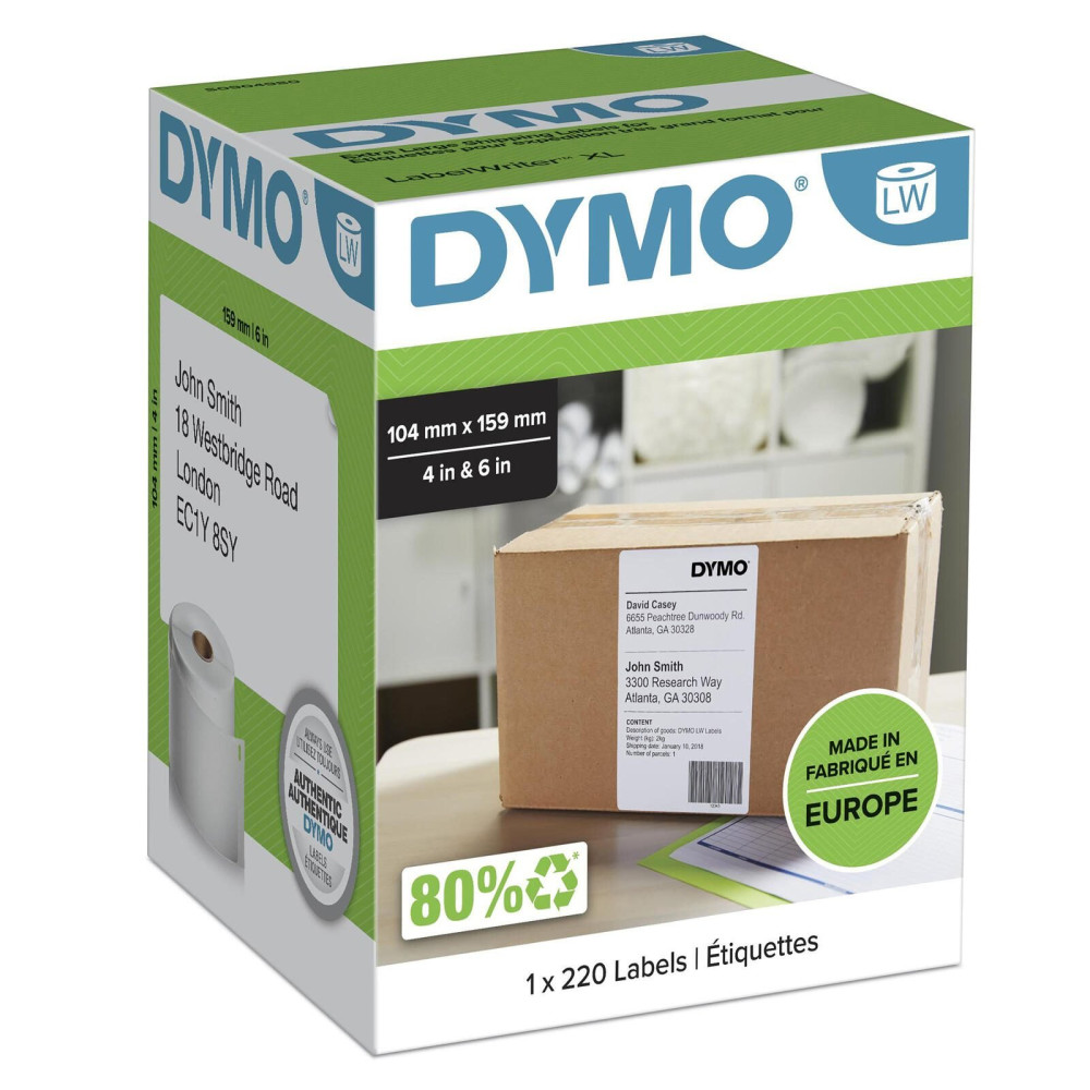 Dymo® Etichetta originale per etichettale ™, adesivo di spedizione - bianco - permanente, 1 x 220 etichette, per LW 4xl e 5xl Dymo® Etichetta originale per etichettale ™, adesivo di spedizione - bianco - permanente, 1 x 220 etichette, per LW 4xl e 5xl