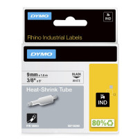 Dymo® Original Ind -Hot Shrink tubo per rinoceronte, poliolefina - nero su bianco