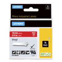 DYMO® Band -script Inden Original per rinoceronte, vinile colorato - bianco su rosso