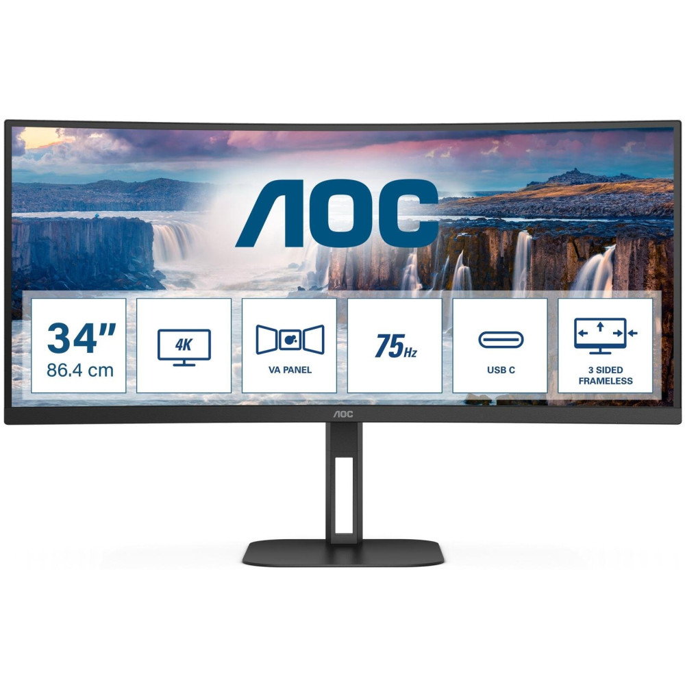 AOC CU34V5C/BK Curved Monitor 86,4 cm (34 pollici) AOC CU34V5C/BK Curved Monitor 86,4 cm (34 pollici)