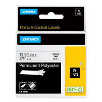 Dymo® Banda indripidale originale per rinoceronte, poliestere permanente - nero su bianco