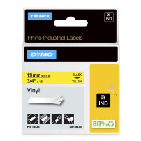 Dymo® Original Ind -script banda per rinoceronte, vinile colorato - nero su giallo