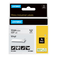 Dymo® Banda ind -letter indica per rinoceronte, vinile colorato - nero su bianco