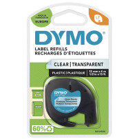 Carattere originale Dymo® per lettratag, plastica - nero su trasparente