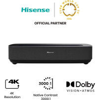 Hisense Laser Cinema 4K PL1SE, da 80" fino a 120", Proiettore raggio ultra-corto Single Laser, Smart TV VIDAA U6, Wifi, Bluetoot