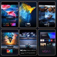 Hisense Laser Cinema 4K PL1SE, da 80" fino a 120", Proiettore raggio ultra-corto Single Laser, Smart TV VIDAA U6, Wifi, Bluetoot