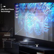 Hisense Laser Cinema 4K PL1SE, da 80" fino a 120", Proiettore raggio ultra-corto Single Laser, Smart TV VIDAA U6, Wifi, Bluetoot