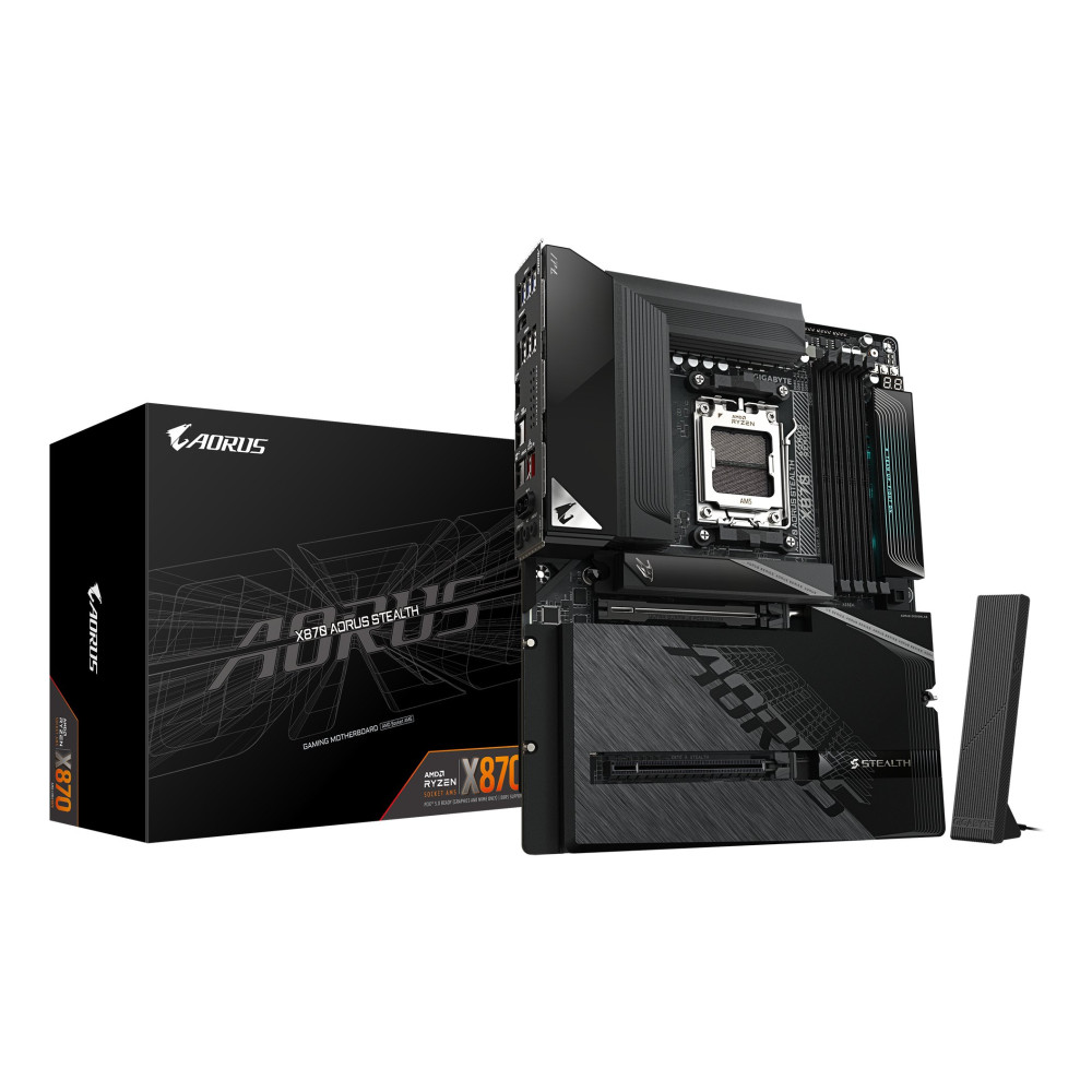 GIGABYTE X870 AORUS STEALTH Scheda Madre - Supporta CPU AMD Ryzen 9000, VRM digitale a 16+2+2 fasi, fino a 8200MHz DDR5 (O.C.), 