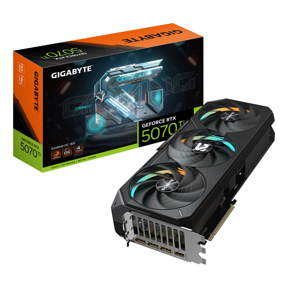 GIGABYTE GeForce RTX 5070 Ti GAMING OC 16G Scheda Grafica - 16GB GDDR7, 256 bit, PCI-E 5.0, 2588 MHz Core Clock, 3 x DP 2.1a, 1 