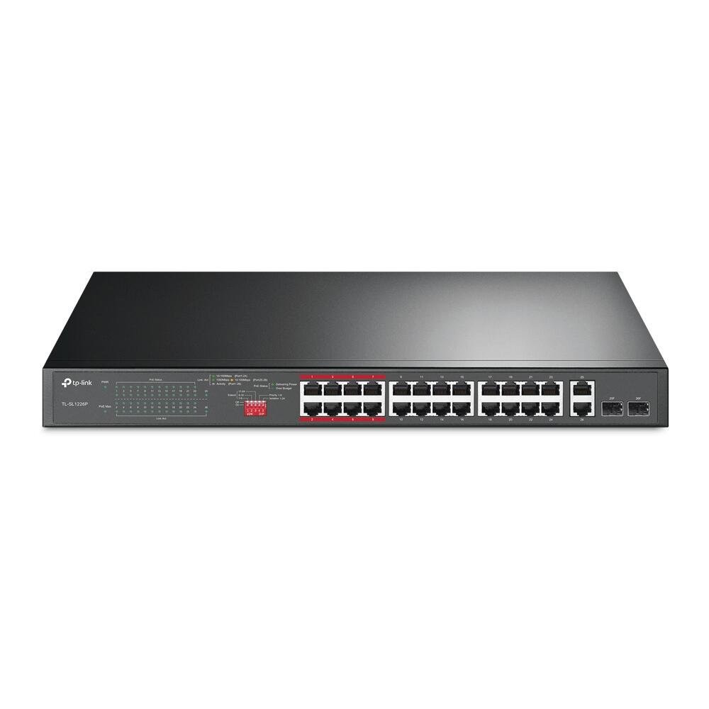 TP-Link TL-SL1226P 24-Port 10/100 Mbps + Gigabit Poe + Switch non gestito a 2 porte
