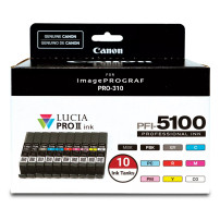 Canon PFI-5100 Multipack cartuccia d'inchiostro 10 pz Originale Resa standard Ciano, Nero opaco, Nero