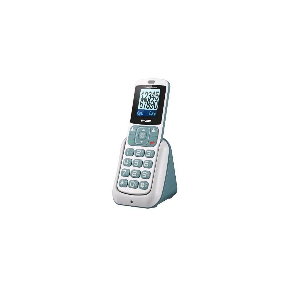 BRONDI AMICO HOME DUAL SIM 1.77" EASY PHONE TASTO SOS AUDIO POTENZIATO FUNZIONA A CASA E FUORI CASA ITALIA BIANCO/GRIGIO