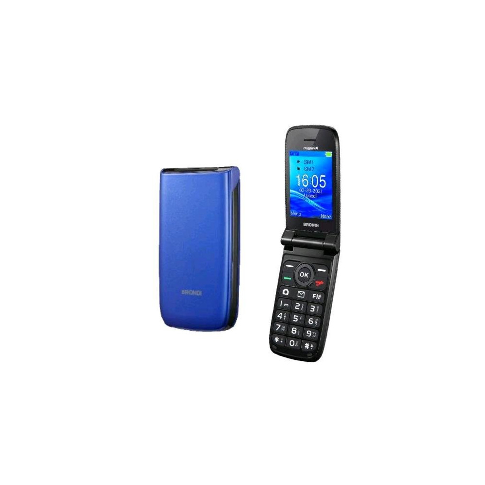 BRONDI MAGNUM 4 DUAL SIM 2.8" CLAMSHELL FOTOCAMERA BLUETOOTH RADIO FM ITALIA BLU VIOLA BLACK