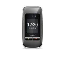 EMPORIA ONE SENIOR PHONE 2G 2.8" CLAMSHELL TASTI GRANDI SOS OPZIONALE 3 TASTI SCELTA RAPIDA FOTOCAMERA GRIGIO SILVER