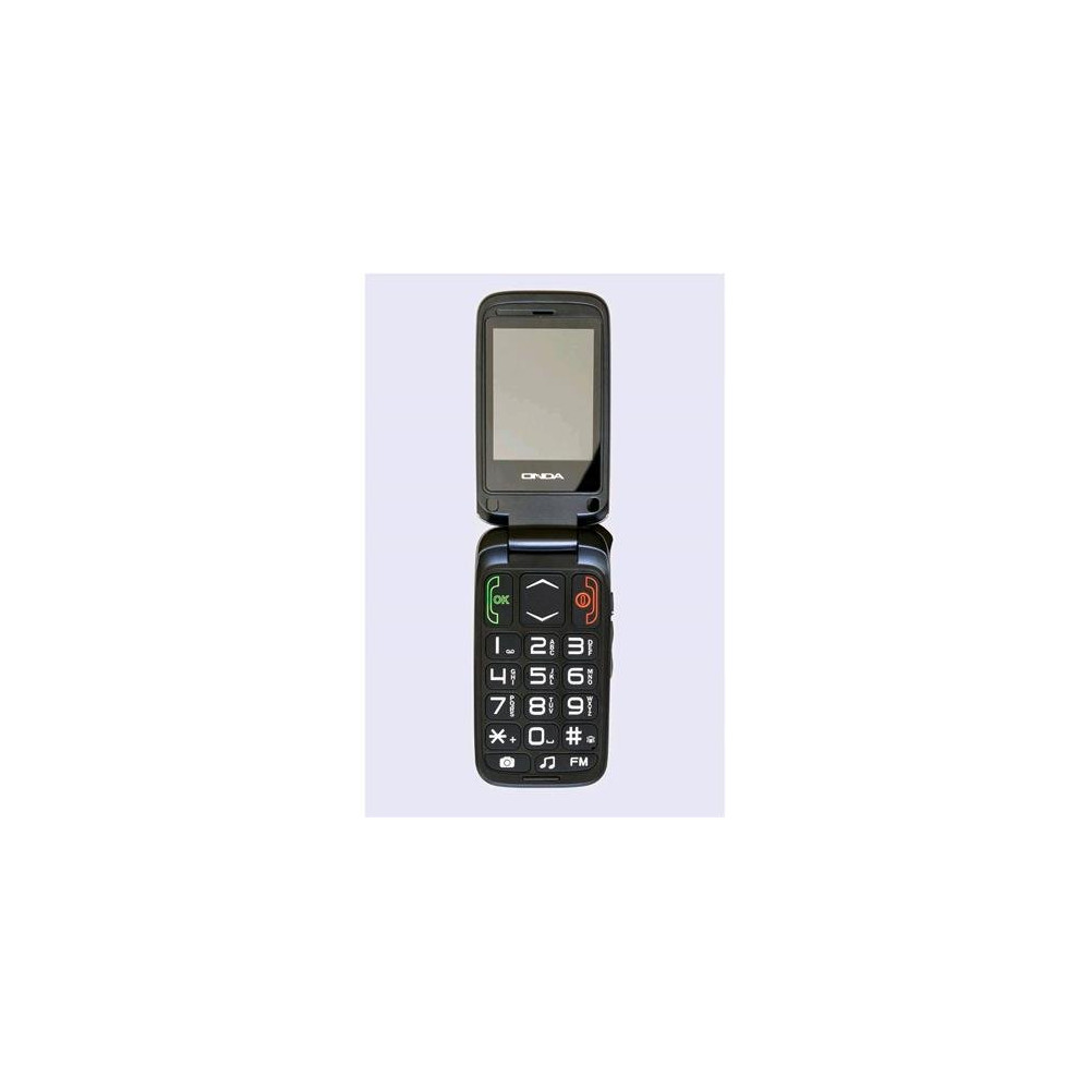 ONDA F10 LINO DUAL SIM SENIOR PHONE CLAMSHELL 2.4" TASTI GRANDI VIVAVOCE TASTO SOS RADIO FM ITALIA BLACK