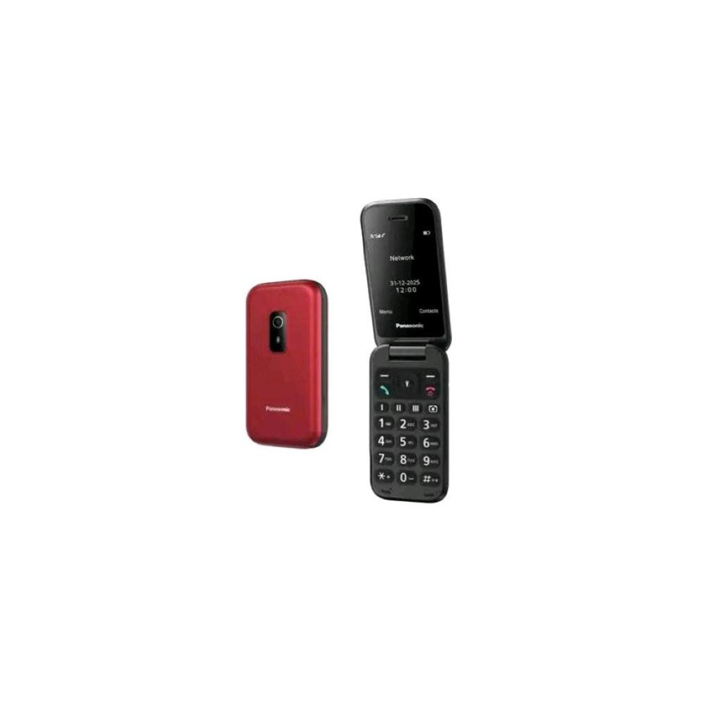 PANASONIC KX-TF600EXR 2.4" CLAMSHELL SENIOR PHONE TASTO SOS ROSSO